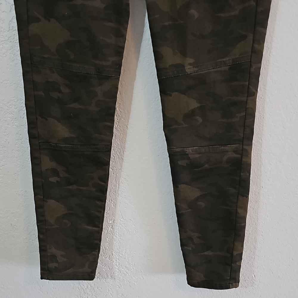 Zara Basic Z1975 Denim Camo Moto Skinny Jeans Womens Size 10 - Picture 3 of 7